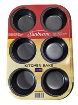 Sunbeam Muffin Bake Tin 6 Cup Cupcake Pan Non-Stick Kitchen Bakeware Ove... - $14.00