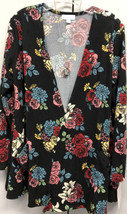 NWT LuLaRoe Medium Black Red Yellow Pink Blue Floral Caroline Cardigan S... - £38.06 GBP