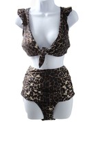 Cocoship Women Leopard Print High Waist Bikini Size 10 Multicolor - $14.84