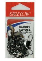Eagle Claw Barrel Swivel with Interlock Snap, Black, Size 5, 12 Pack - £2.78 GBP
