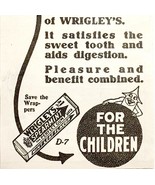 1923 Wrigley&#39;s Chewing Gum Advertisement For the Child Ephemera Candy 4 ... - $5.86