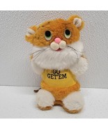 Vintage 1981 Hi-Lo Imports Go Get &#39;Em Tiger Cat Plush 6&quot; Encouraging Tiger - $24.65