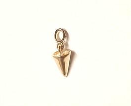 Solid 14k solid yellow  gold tiny Cone Charm Pendant - £54.60 GBP