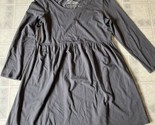 Sahalie Gray KNIT BABYDOLL DRESS- Size Small Long Sleeve Empire Waist - $27.83