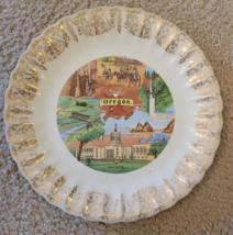 Collector Plate State of OREGON 9 1/4&quot; Gold Rim Capitol, Caves, Pendleton, Lake - $6.94