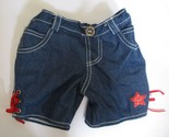 Build A Bear Workshop Denim Pants with Red Side Bows &amp; Star - $12.86