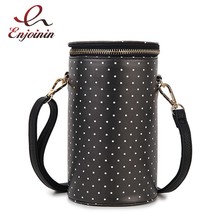 Vintage Polka Dot Design Cylindrical Purses and Handbags for Women Brown Casual  - £29.08 GBP