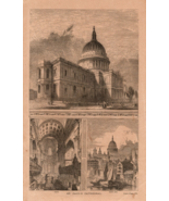 Engraved Print &quot;St Paul&#39;s Cathedral&quot; c1900 - $20.37 CAD