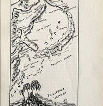 1932 Japan Interpretive Map Print Van Loon Geography Chine Philippine Mongolia - £21.60 GBP