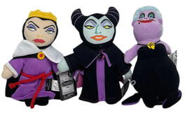 Lot of 3 Disney Villains&#39; Evil Queen Maleficent Ursula 9&quot; Doll Plush Stuffed - £18.44 GBP