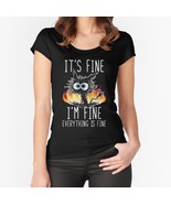  Its Fine Im Fine Everything Is Fine Black Women Classic T-Shirt - £12.98 GBP
