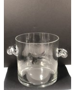TIFFANY &amp; CO Scroll Handled Crystal Glass Ice Bucket 7.5&quot; Tall 7&quot; Openin... - £69.69 GBP