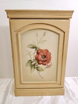 Vintage Hand Painted Floral Design Key Organizer Cabinet Freestanding Wa... - £49.75 GBP