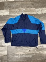 Nike Blue Windbreaker Jacket 90’s Vintage Half Zip Color Block - £19.42 GBP