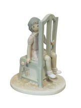 Flavia Japan Porcelain Figurine signed Little Sister Miracle Ribbon 1987... - $39.55