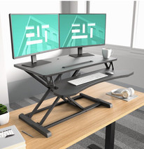 Black-EleTab Standing Desk W/Removable Keyboard Tray Great For WFH College Dorm - £65.88 GBP