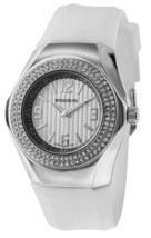 NEW Rousseau 9664 Women&#39;s Mela Collection Swarovski Bezel Silver/White Qtz Watch - £23.35 GBP