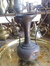  Antique Vase brass metalware vintage moroccan handmade copper old ornament  - $9.89