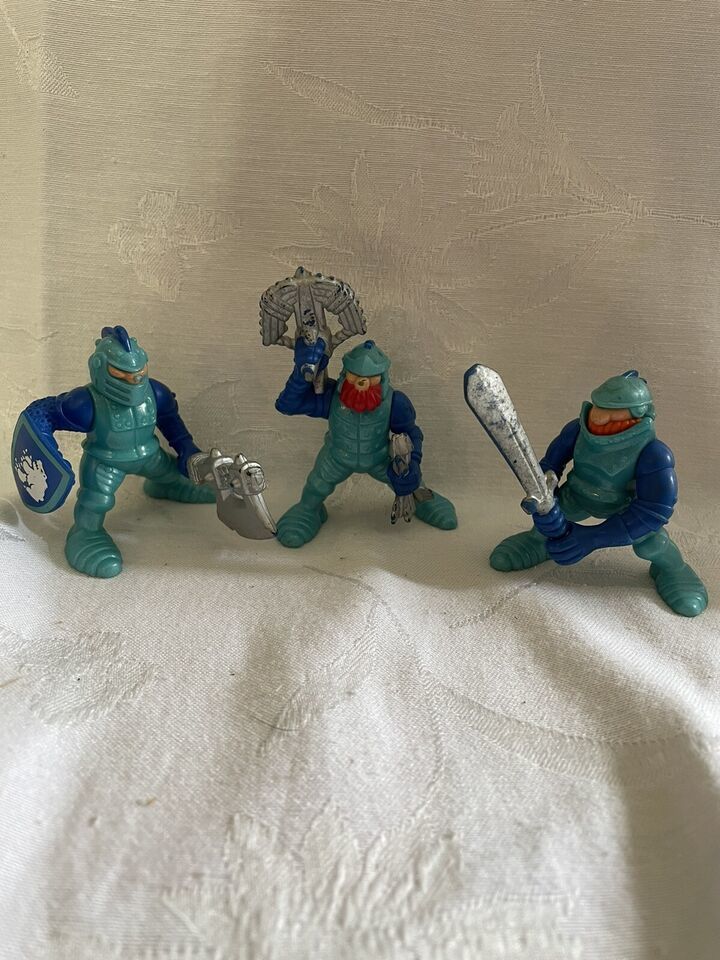 Rare Lot 3 Fisher Price Great Adventures Castle Teal King Knights Figure... - $24.70