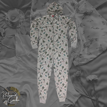 Family PJs Macys Womens Gray Christmas Trees Holiday One Piece Pajamas Size M - £29.57 GBP