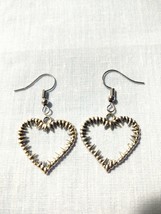VAMPIRE HEART TEETH INSIDE HEART HOOP STYLE CHARMS DANGLING EARRINGS - €5,16 EUR