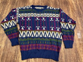 VTG Sergio Men’s Multi-color Acrylic Sweater - Medium - £6.36 GBP