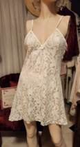 Secret Treasures Sz L Soft Stretch Bridal Ivory Lace A-Line Chemise Nigh... - $17.82