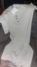 Lou Lou Nwt Xl Gray Cotton Dress Anthropologie Nwt 99$ Cotton Henley Rar... - $43.01
