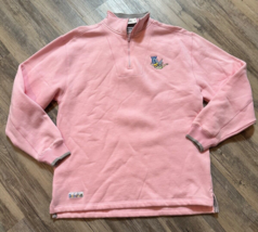 Disneyland Resort Pink Sweatshirt 1/4 Zip Oversize Tinkerbell Womens Medium - $28.88