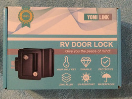 Black RV Entry Door Lock Handle Knob w/ Deadbolt Camper Travel Trailer L... - £18.39 GBP