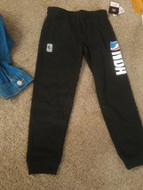 NWT Official Boys NBA Logo Sweatpants Joggers Black Elastic Band  5/6 Me... - £21.20 GBP