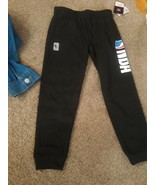 NWT Official Boys NBA Logo Sweatpants Joggers Black Elastic Band  5/6 Me... - $36.36 CAD