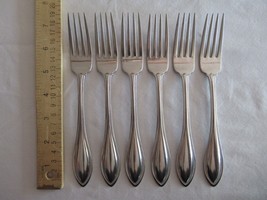 Lot Of 6 &quot; Stainless By Oneida &quot; American Harmony / Arbor Dinner Forks 7.3&quot; - £19.72 GBP
