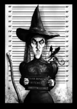 Wicked Witch Mugshot Lowbrow Art Canvas Giclee Print Marcus Jones Wizard of Oz - £59.87 GBP+
