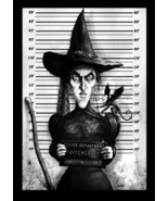 Wicked Witch Mugshot Lowbrow Art Canvas Giclee Print Marcus Jones Wizard... - $75.00+