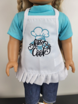 Doll Clothes Outfit Kitchen Apron Chef Kiss the Cook Gift fits 18&quot; American Girl - £13.22 GBP