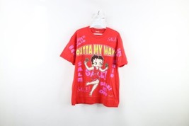 Vintage 90s Betty Boop Mens Large Faded Spell Out Outta My Way Sale T-Shirt Red - £77.80 GBP