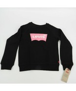 Levi&#39;s Girls 6x Chenille Logo Sweatshirt  Black - £11.52 GBP