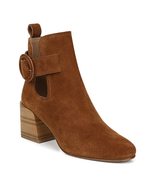 Via Spiga Toffee Darcie Block Heel Buckle Accent Suede Leather Bootie Si... - $116.53