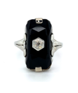 Authenticity Guarantee 
18k White Gold Faceted Genuine Natural Black Ony... - £684.52 GBP