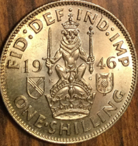 1946 UK GB GREAT BRITAIN SILVER SHILLING COIN - Scottish crest UNC ! - - $21.68