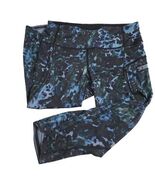 Lululemon Run Speed Crop Leggings Blue Green Abstract Camo Size 4 W5K47S - $19.99