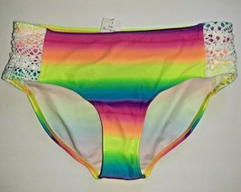  Bikini Bottom Only XL 14-16 Rainbow Striped Lined Xhilaration Brand - £11.92 GBP