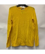 Aqua Cashmere Womens S Yellow Crew Neck Long Sleeve Sweater NWT P41 - $86.23