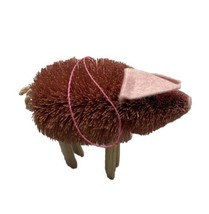 Pink Pig Bristle Bottle Brush Ornament  Hog Country Barn Rustic Home Decor - £5.43 GBP