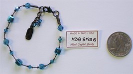 Dabby Reid Teal AB Swarovski Crystal Hematite-Plated Heidi Bracelet HDB8192B - £14.24 GBP