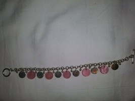 Charm Bracelet Pink And Silver - £5.28 GBP