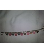 CHARM BRACELET PINK AND SILVER - £5.28 GBP