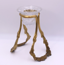Vintage Metal Brass Tall Ornate Stand with Glass Candle Holder Avon - £31.89 GBP
