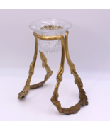 Vintage Metal Brass Tall Ornate Stand with Glass Candle Holder Avon - $753.20 MXN